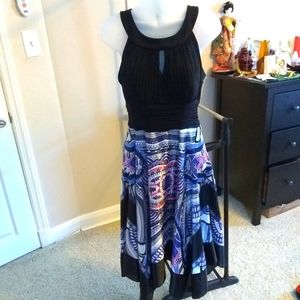 Black peekaboo black top maxi dress